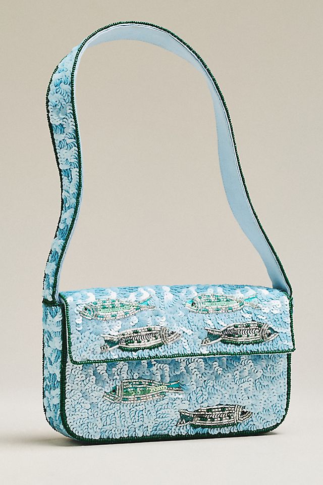 By Anthropologie Fiona Beaded Shoulder Bag Animal Edition