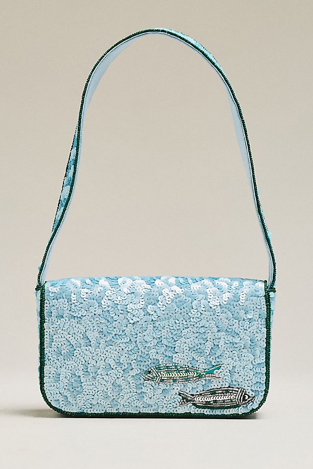 By Anthropologie Fiona Beaded Shoulder Bag Animal Edition
