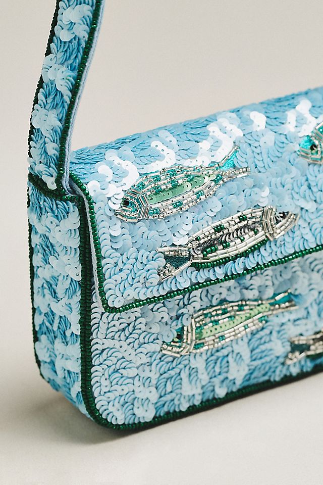 By Anthropologie Fiona Beaded Shoulder Bag Animal Edition