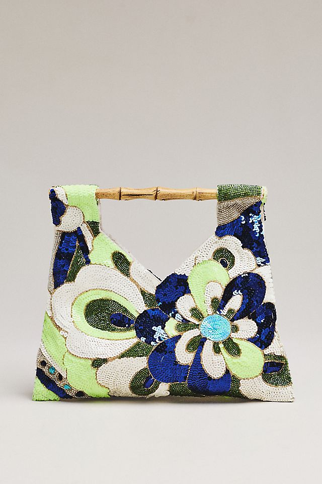 Maeve Beaded Bamboo Hand Bag