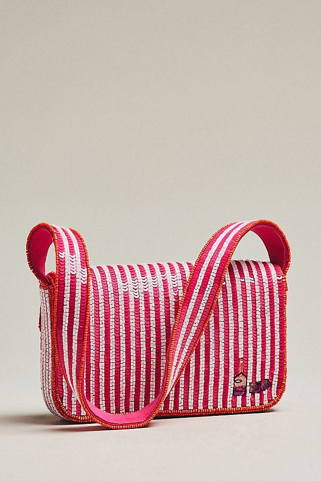 By Anthropologie Fiona Beaded Bag Sayings Edition