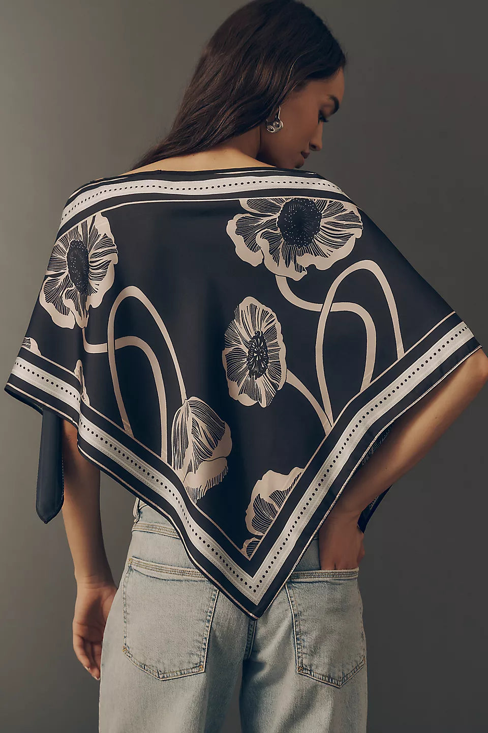 Printed Scarf Poncho