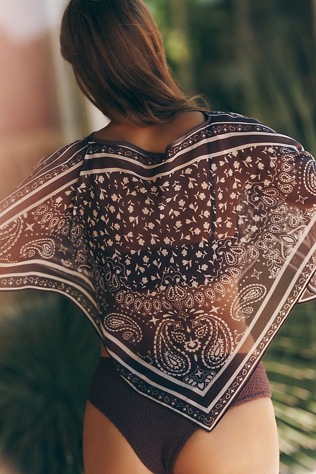 By Anthropologie Printed Scarf Poncho