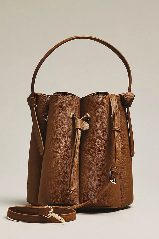 Laguna Cinched Vegan Leather Bucket Bag