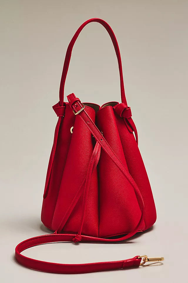 Laguna Cinched Vegan Leather Bucket Bag