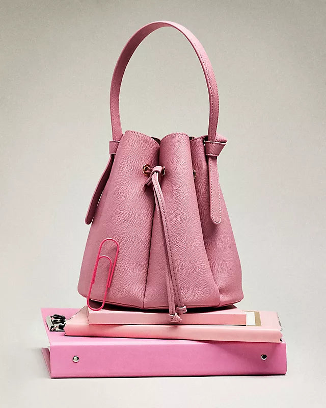 Laguna Cinched Vegan Leather Bucket Bag