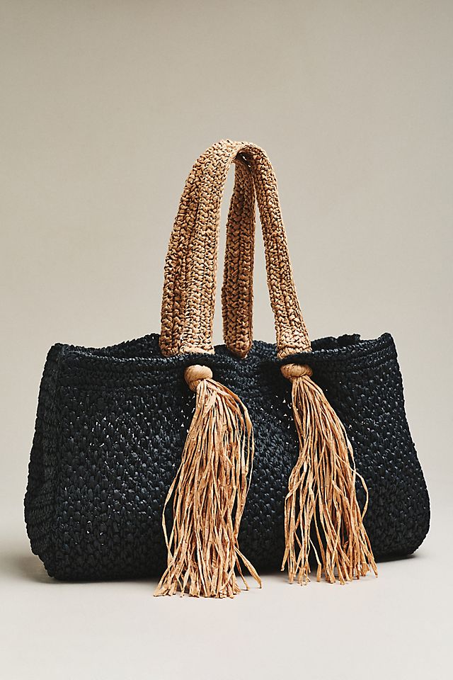 Celandine Raffia Fringe Tote