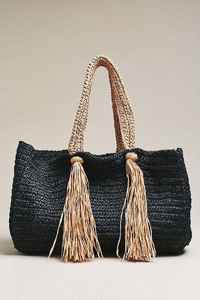Celandine Raffia Fringe Tote