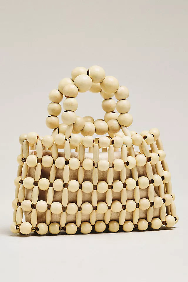 Wood Bead Top-Handle Mini Satchel