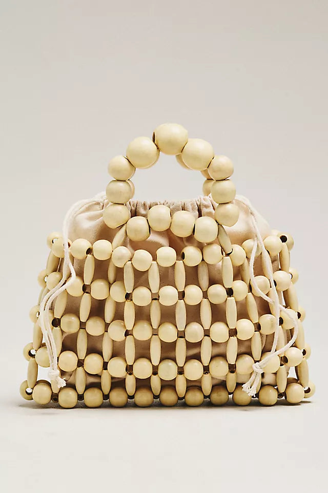 Wood Bead Top-Handle Mini Satchel
