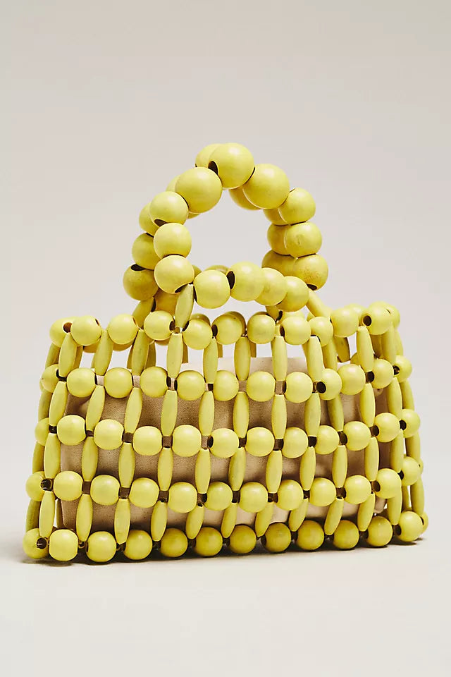 Wood Bead Top-Handle Mini Satchel