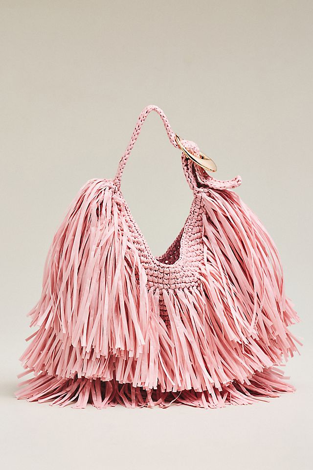 By Anthropologie Fringe Hobo Bag