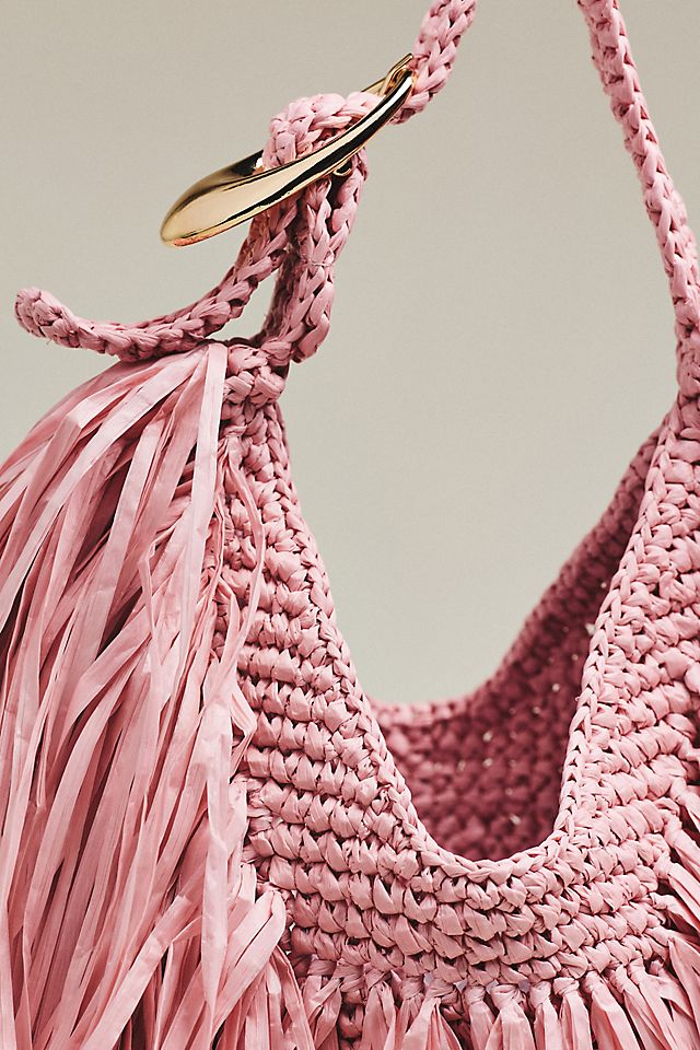 By Anthropologie Fringe Hobo Bag