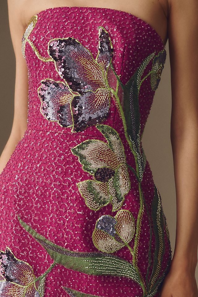 Helsi Frida Strapless Fit-and-Flare Mini Dress Fuchsia/Violet