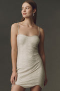BHLDN Beaded Deco Mini Dress Antique White
