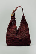 By Anthropologie Love Knot Raffia Buckle Slouchy Bag