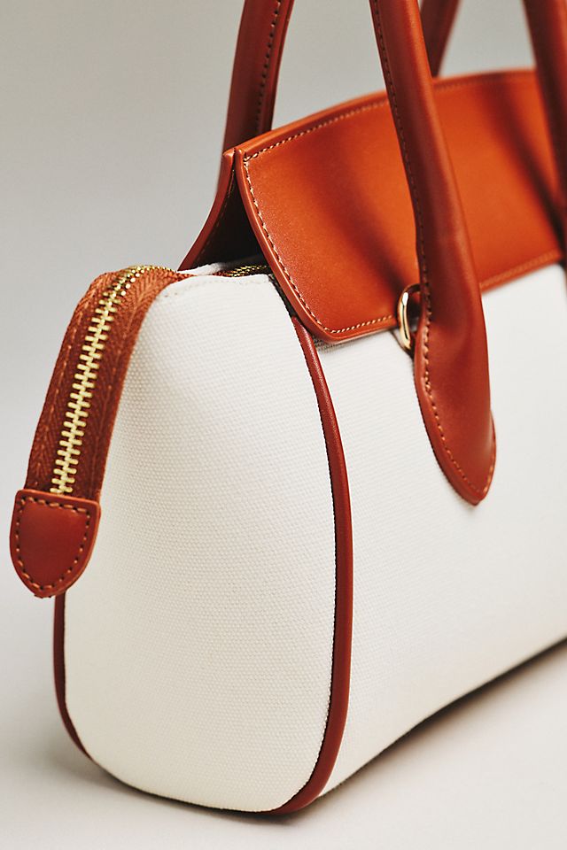 By Anthropologie Canvas Foldover Satchel Tote Bag