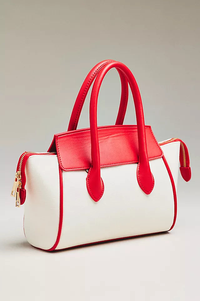Canvas Foldover Satchel Tote Bag