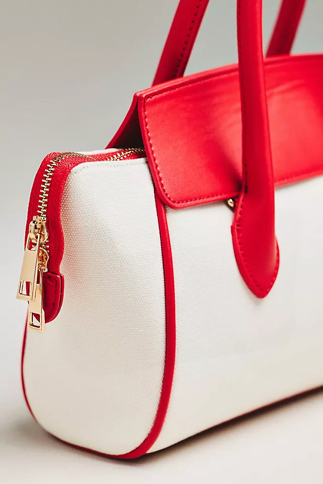 Canvas Foldover Satchel Tote Bag
