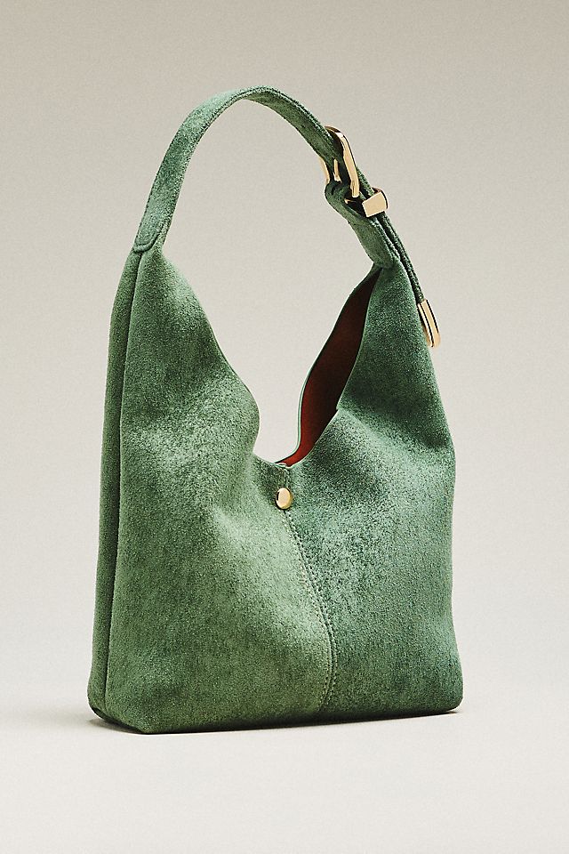 By Anthropologie Love Knot Faux Suede Mini Buckle Slouchy Bag