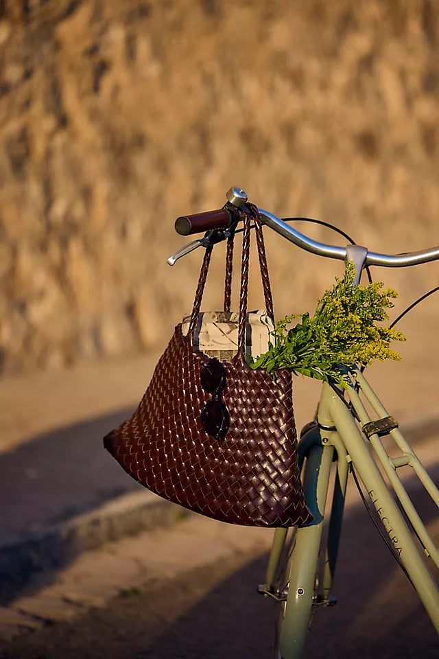 Calla Large Woven Satchel Bag