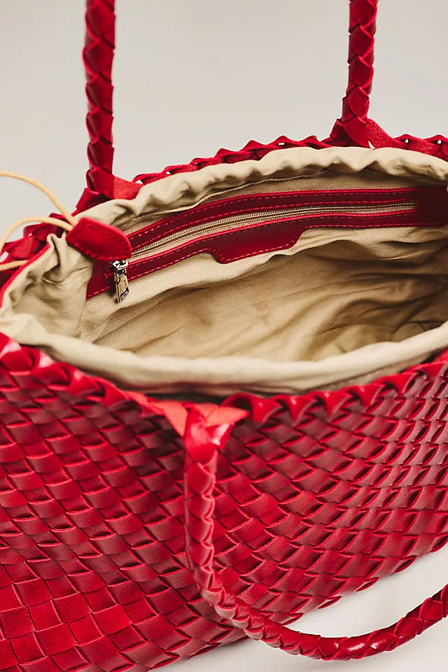 Calla Large Woven Satchel Bag