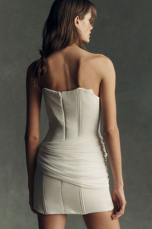 Deme by Gabriella Triana Draped Mini Dress Off White