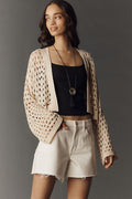 By Anthropologie Crochet Cardigan Cream