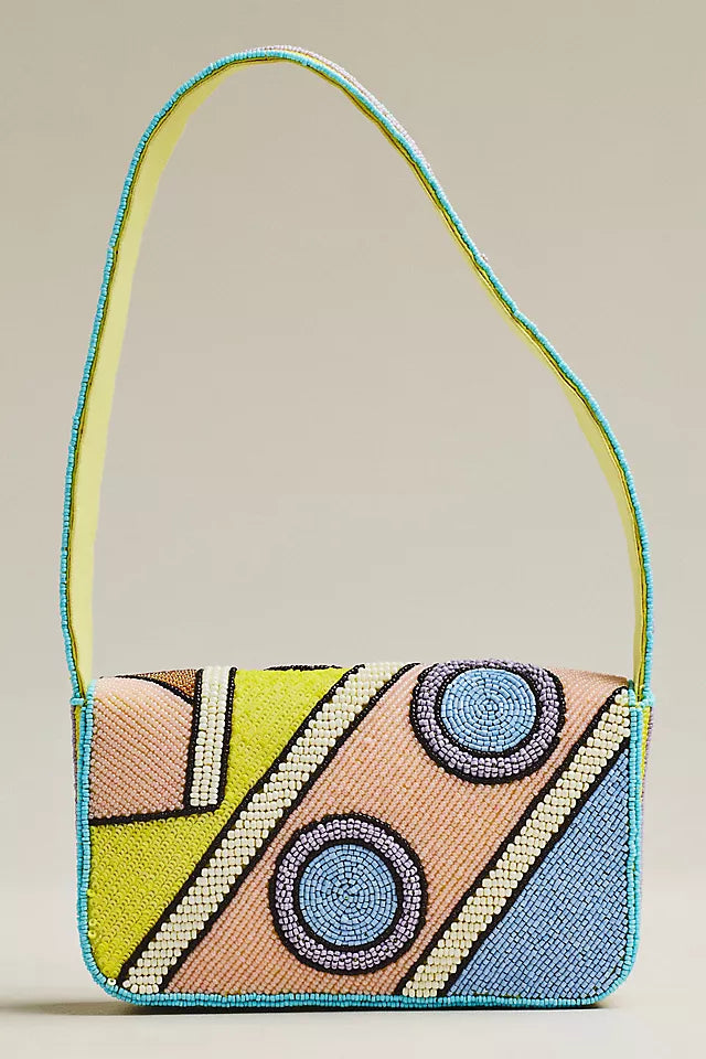 Fiona Beaded Geometric Shoulder Bag