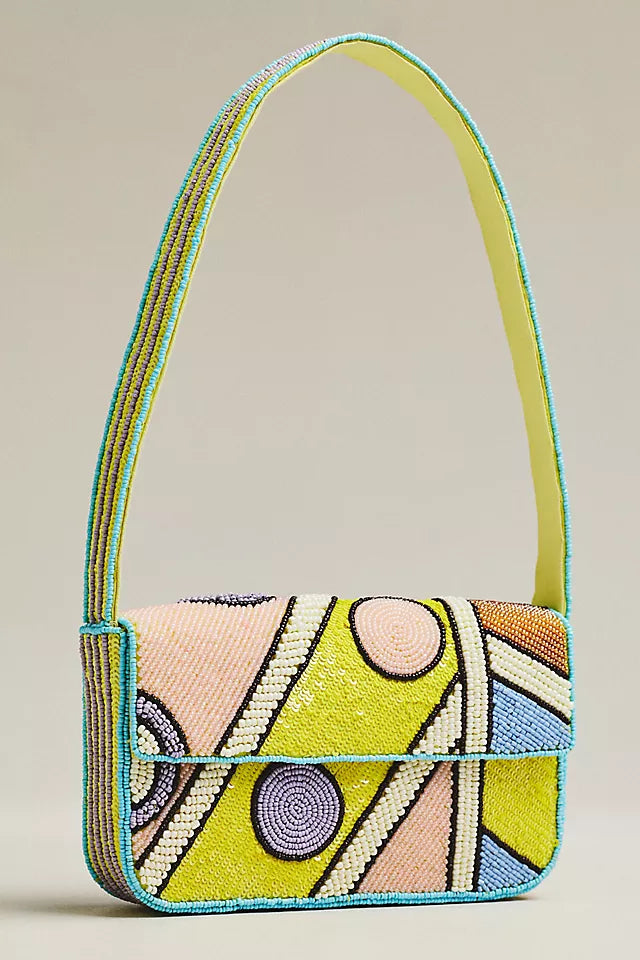 Fiona Beaded Geometric Shoulder Bag