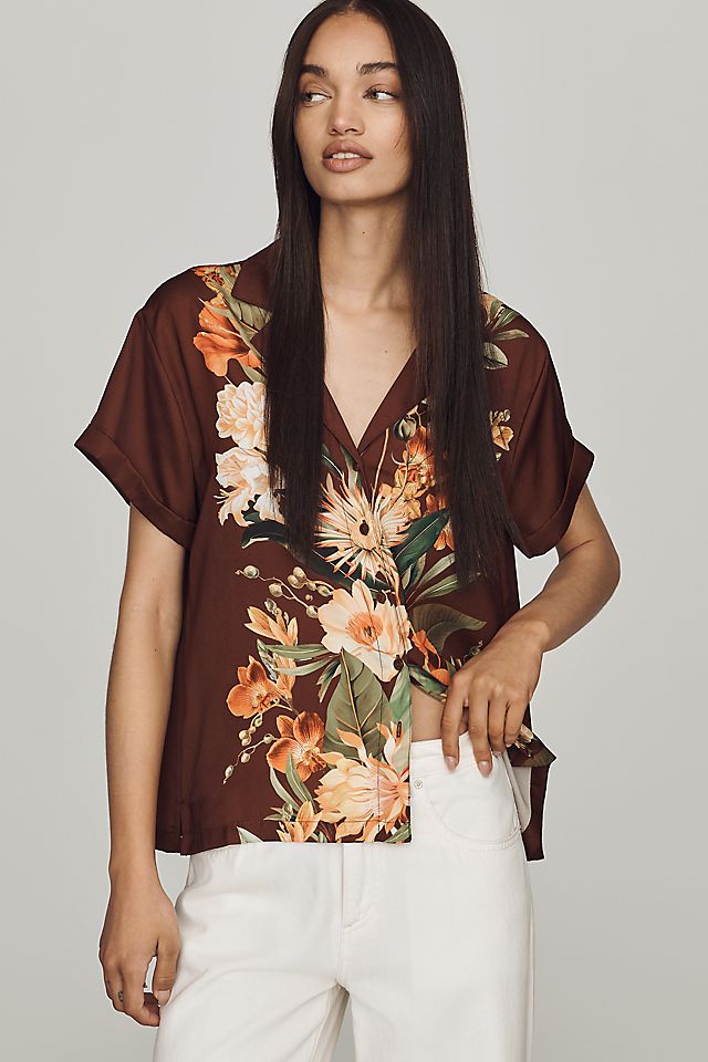 By Anthropologie Brenna Short-Sleeve Buttondown Shirt