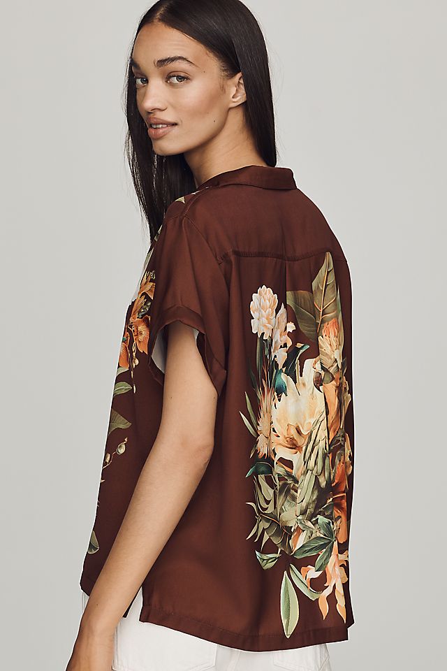 By Anthropologie Brenna Short-Sleeve Buttondown Shirt