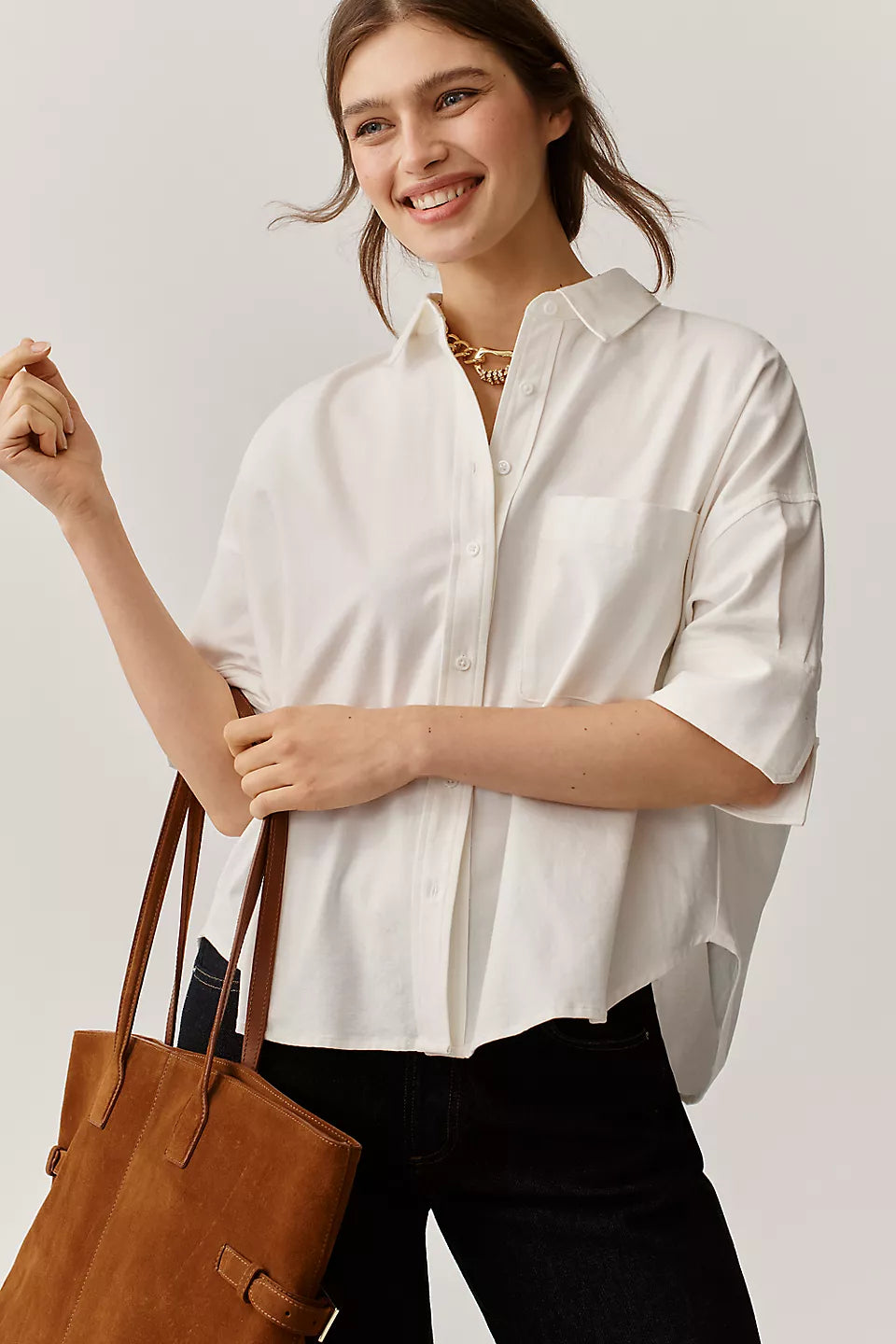 Maeve Mabel Boxy Oxford Shirt