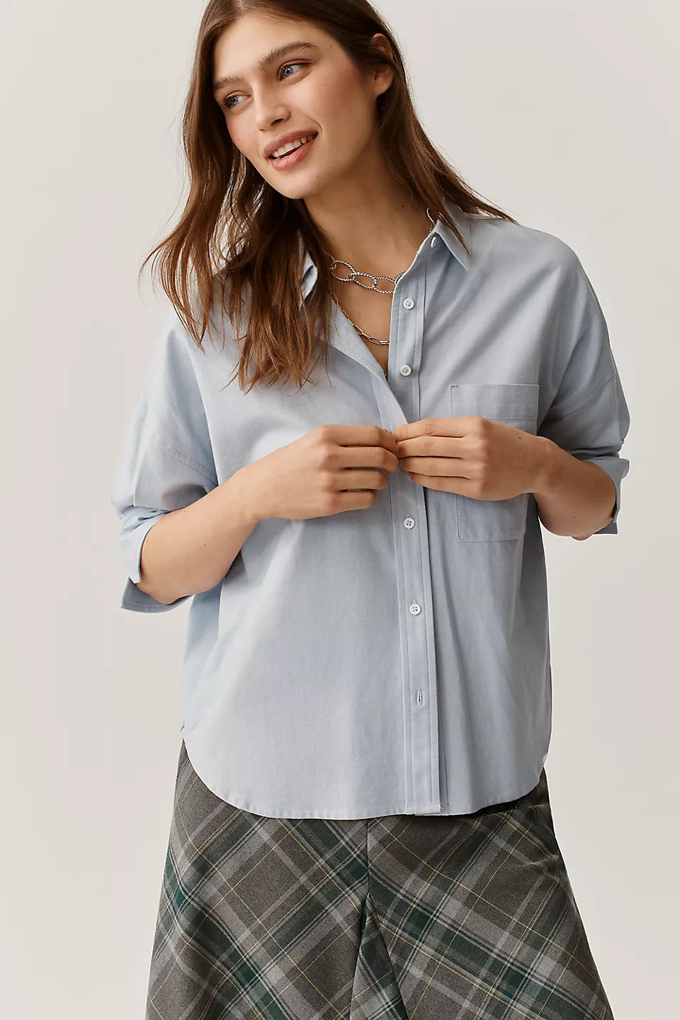 Maeve Mabel Boxy Oxford Shirt