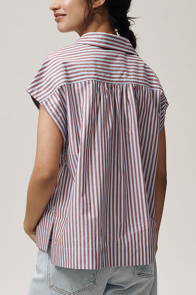 Maeve Cotton Sleeveless Buttondown Shirt