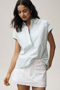 Maeve Cotton Sleeveless Buttondown Shirt
