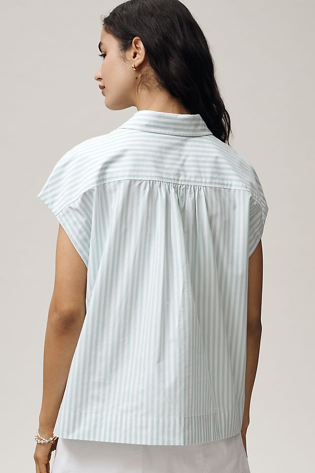 Maeve Cotton Sleeveless Buttondown Shirt
