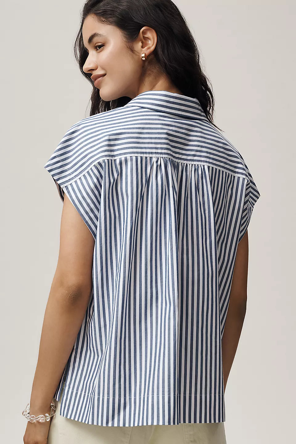 Maeve Cotton Sleeveless Buttondown Shirt