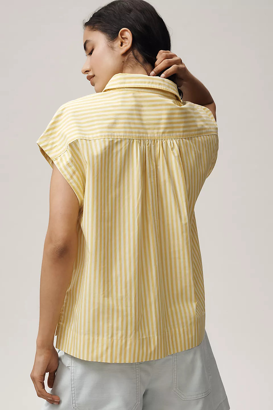 Maeve Cotton Sleeveless Buttondown Shirt