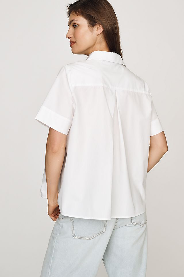 By Anthropologie Pollie Short-Sleeve Swing Blouse