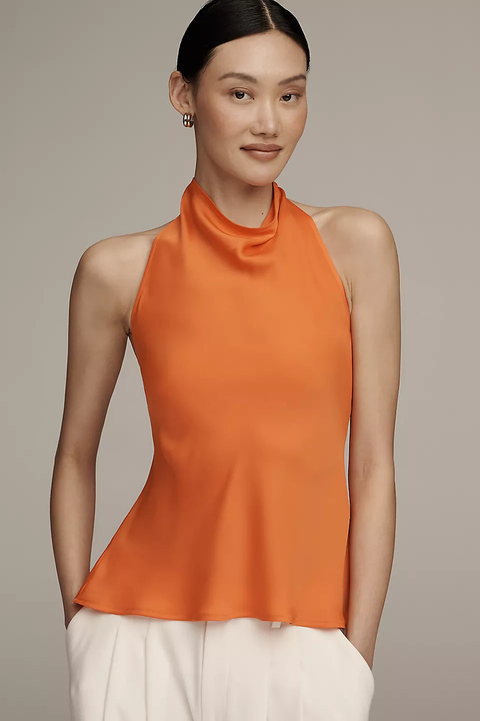 Maeve Jamie Satin Halter-Neck Tank