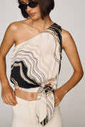 Maeve One-Shoulder Silken Tie Top