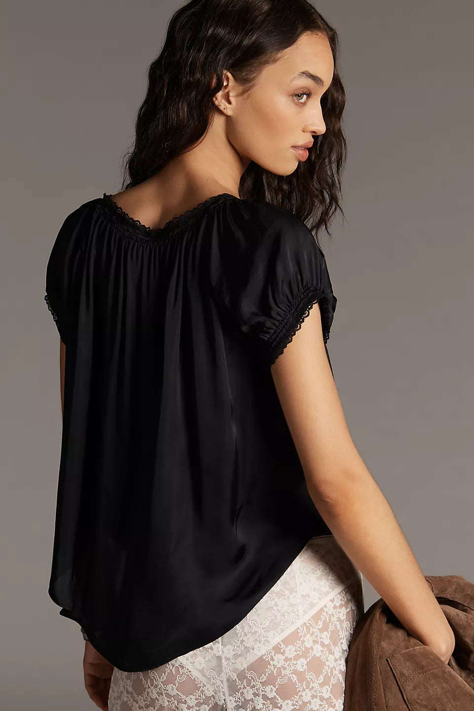 Amber Short-Sleeve Silken Top