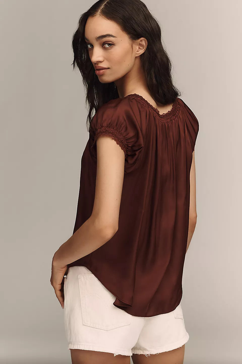 Amber Short-Sleeve Silken Top