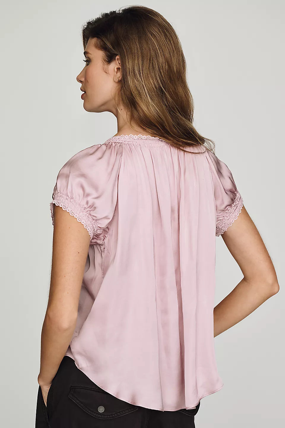 Amber Short-Sleeve Silken Top