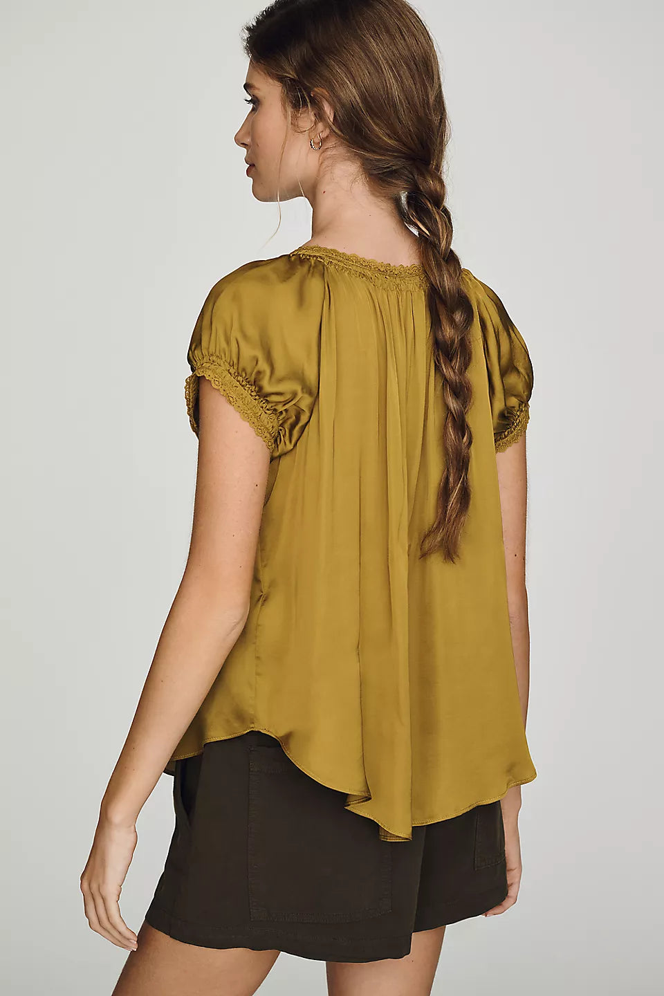Amber Short-Sleeve Silken Top