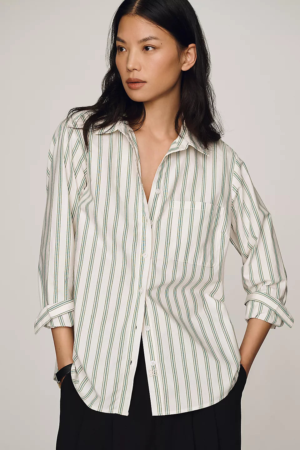 Maeve 100% Cotton Classic Buttondown Shirt