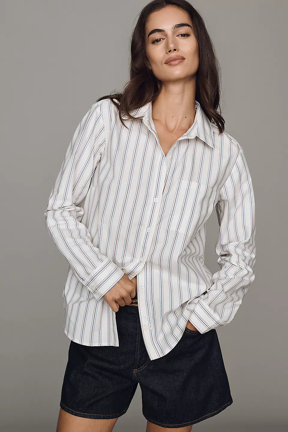 Maeve 100% Cotton Classic Buttondown Shirt