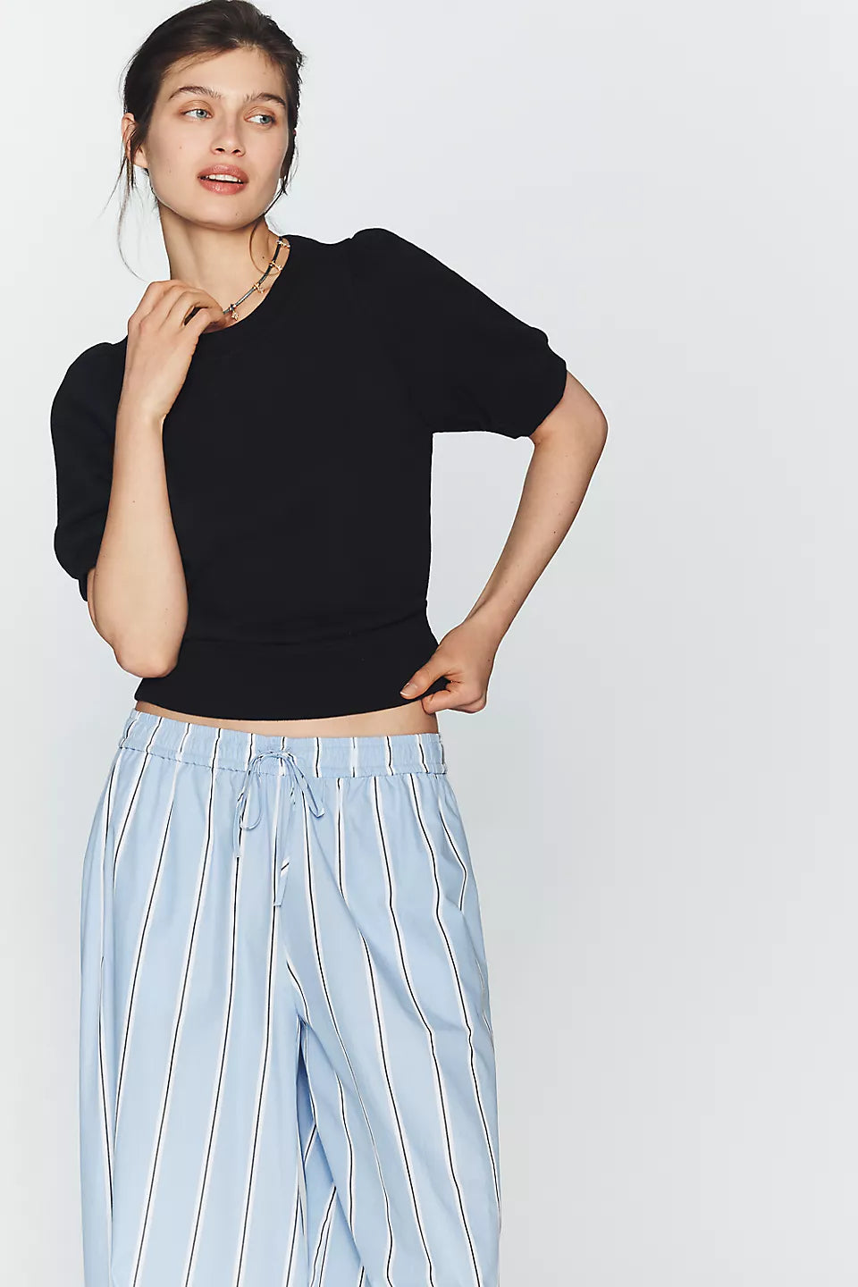Maeve Puff-Sleeve Sweatshirt Tee