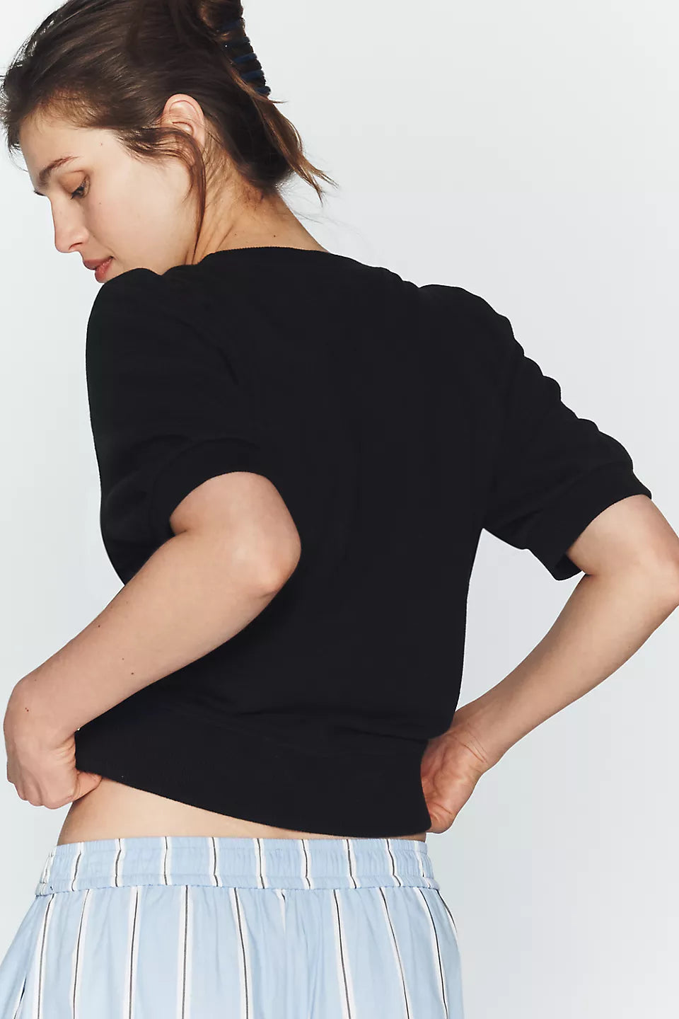 Maeve Puff-Sleeve Sweatshirt Tee